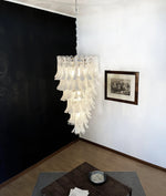 Beautiful Murano Transparent Petals Spiral Chandelier