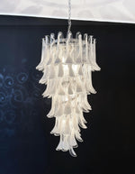 Beautiful Murano Transparent Petals Spiral Chandelier