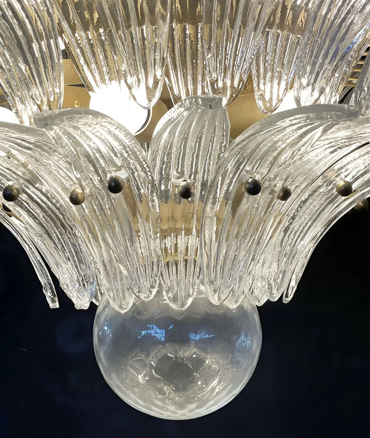 Beautifully Murano Palmette Transparent Chandelier