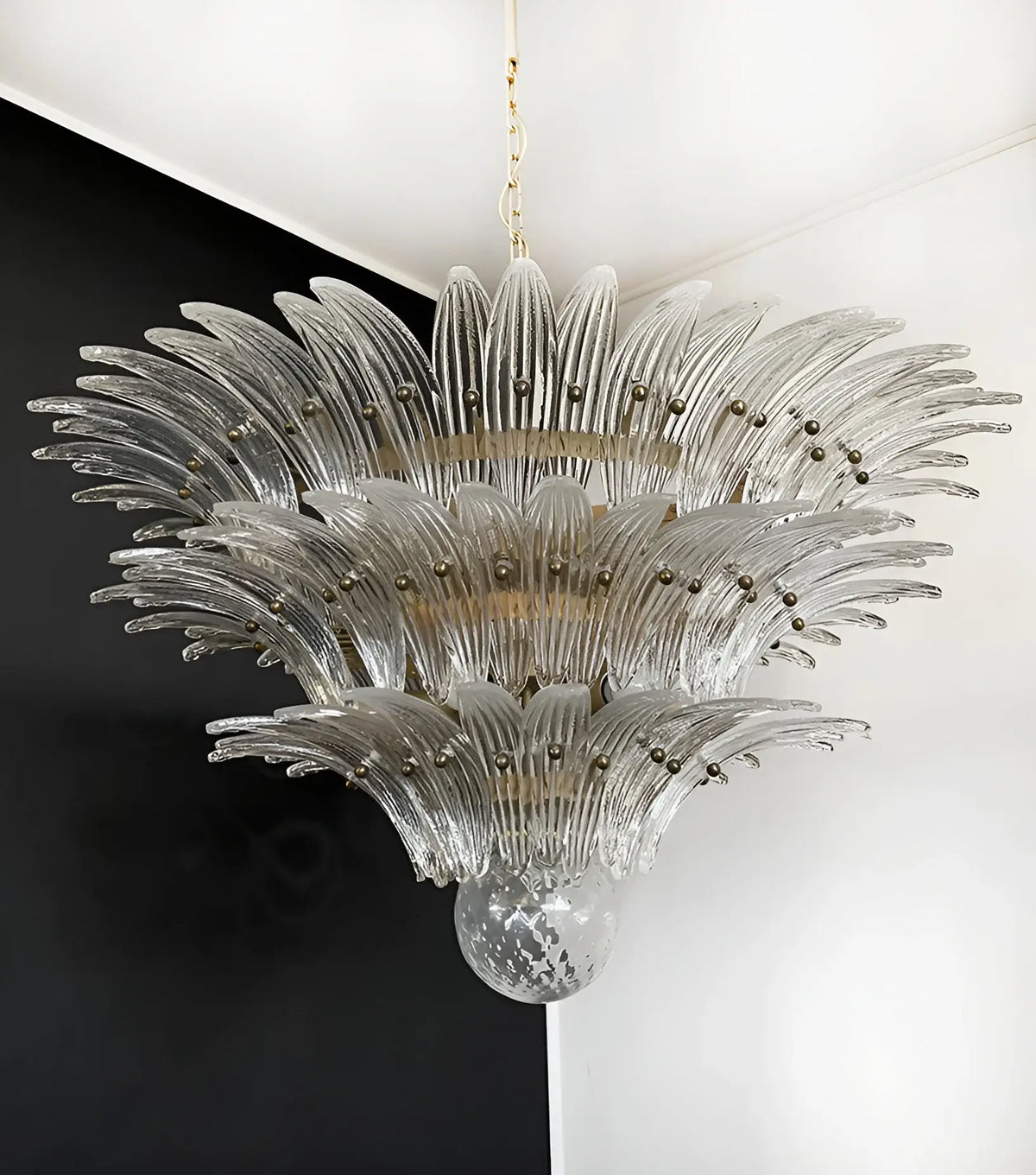 Beautifully Murano Palmette Transparent Chandelier