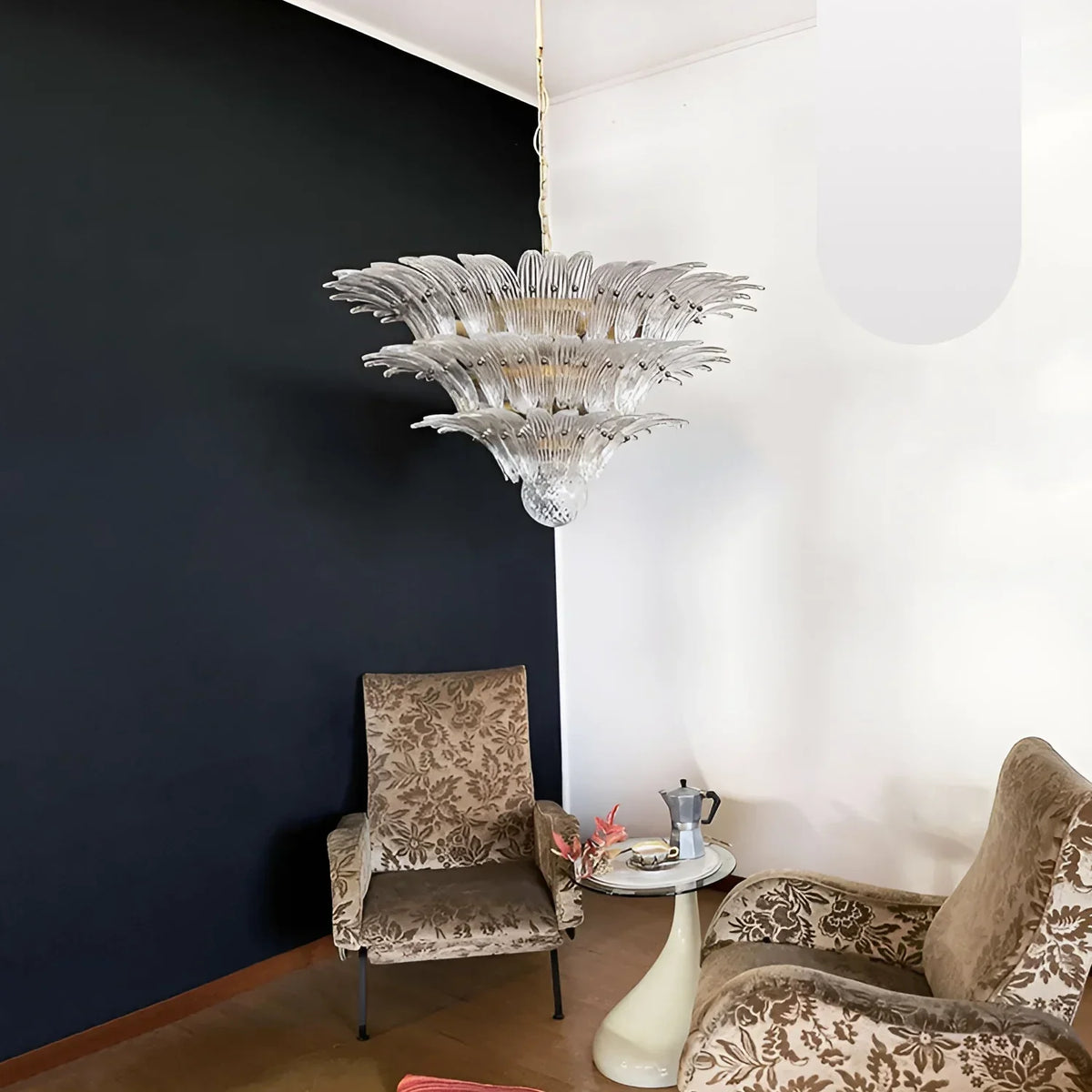 Beautifully Murano Palmette Transparent Chandelier