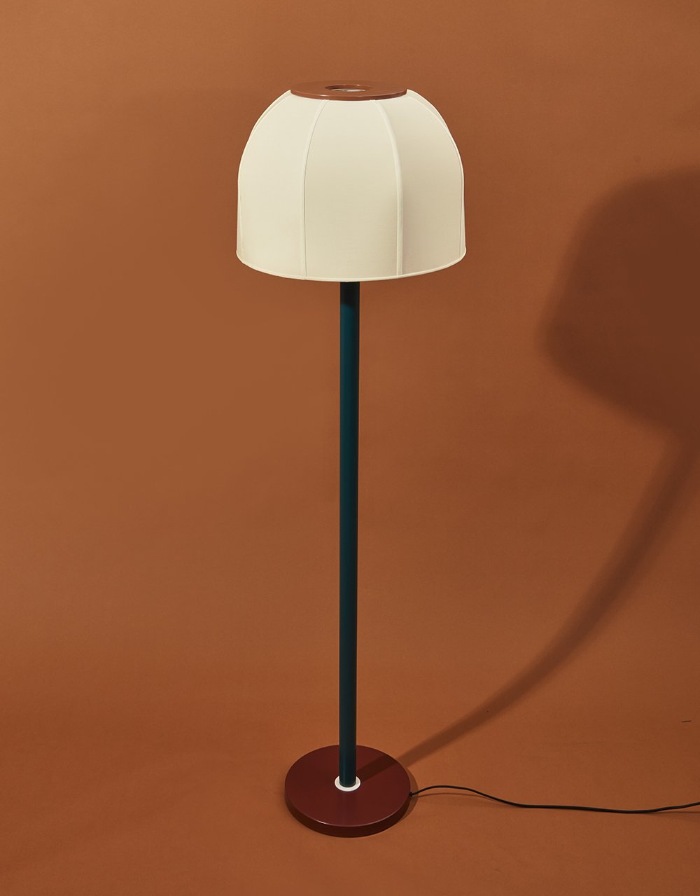 Big Bell Floor Lamp – Modern Luxury Fabric Lampshade, 1980s Style, Living Room & Bedroom