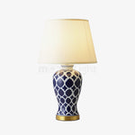 Blue and White Hope Table Lamp – Modern Ceramic Bedside Lighting for Living Room, Bedroom, and Office