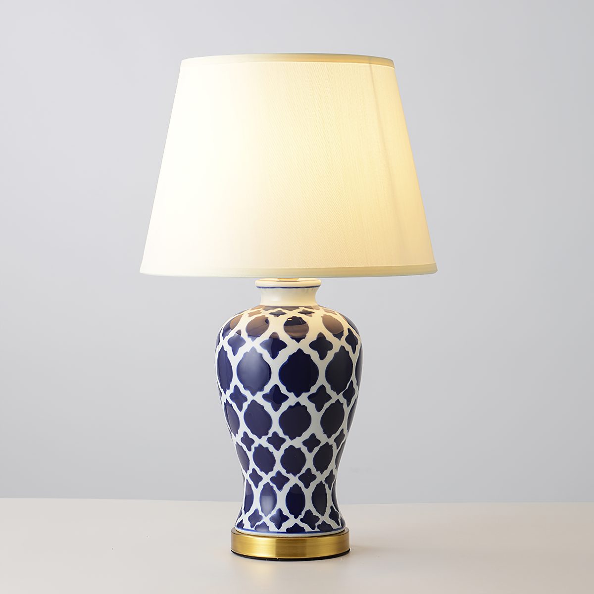 Blue and White Hope Table Lamp – Modern Ceramic Bedside Lighting for Living Room, Bedroom, and Office
