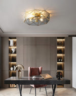 Carved Brass Ceiling Lamp