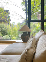 Carved Ceramic Table Lamp for Living Room | Handcrafted Luxury Lighting