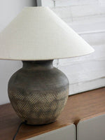 Carved Ceramic Table Lamp for Living Room | Handcrafted Luxury Lighting
