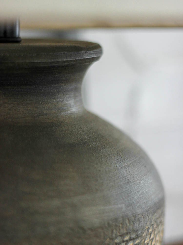 Carved Ceramic Table Lamp for Living Room | Handcrafted Luxury Lighting