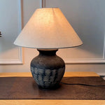 Carved Ceramic Table Lamp for Living Room | Handcrafted Luxury Lighting