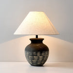 Carved Ceramic Table Lamp for Living Room | Handcrafted Luxury Lighting