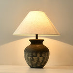 Carved Ceramic Table Lamp for Living Room | Handcrafted Luxury Lighting