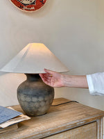 Carved Ceramic Table Lamp for Living Room | Handcrafted Luxury Lighting