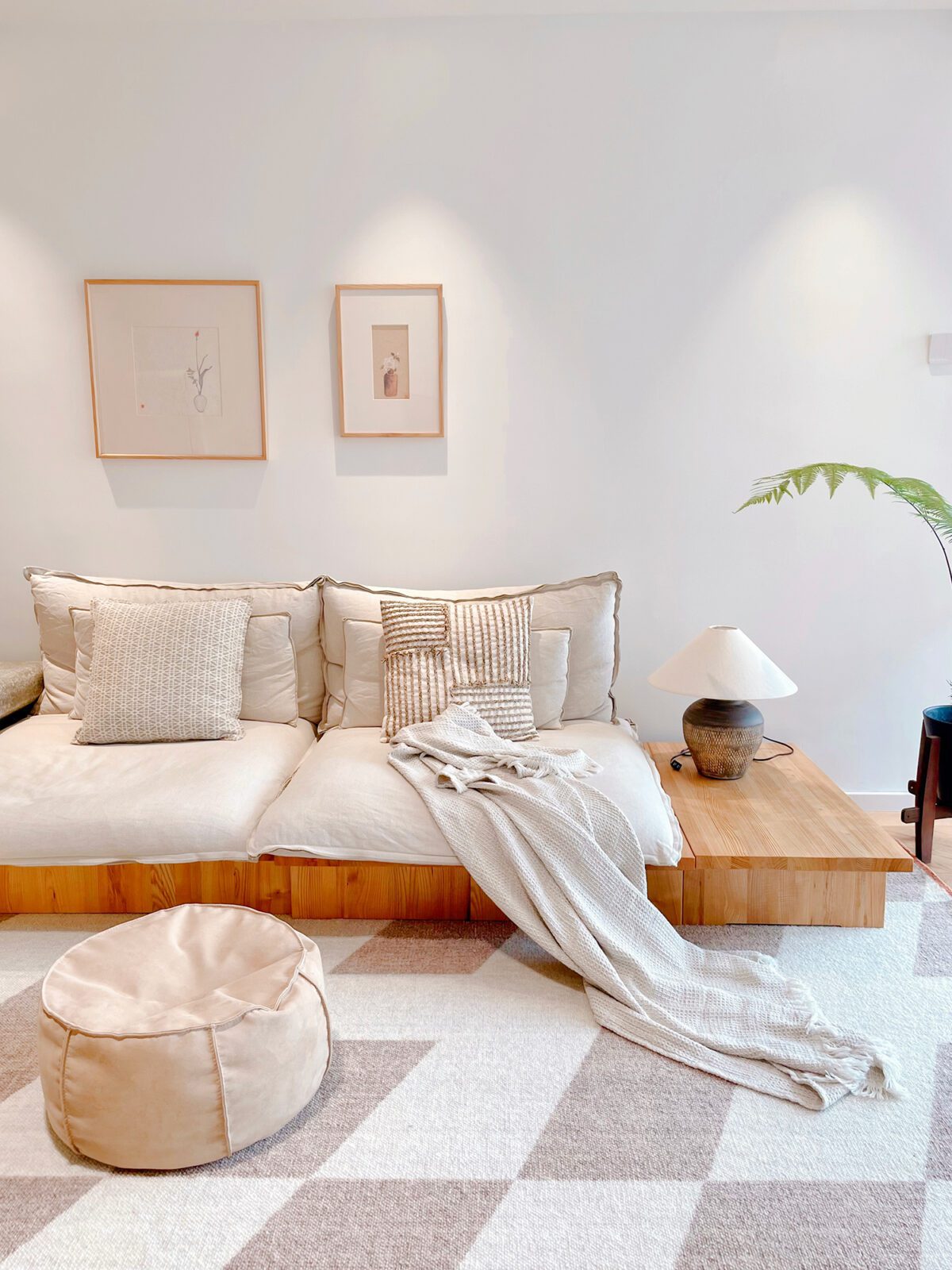 Carved Ceramic Table Lamp for Living Room | Handcrafted Luxury Lighting