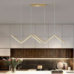 Classic Zigzag LED Chandelier Modern Linear Pendant Light for Dining Room and Living Room
