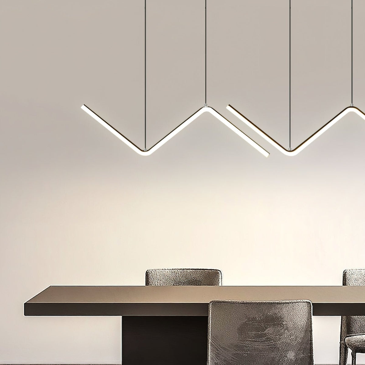 Classic Zigzag LED Chandelier Modern Linear Pendant Light for Dining Room and Living Room