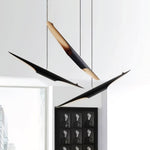 Modern Matte Black Gold Pendant Light Adjustable Luxury Hanging Lamp