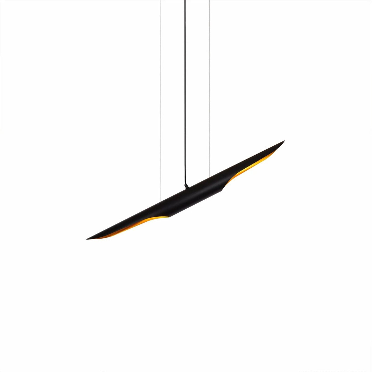 Modern Matte Black Gold Pendant Light Adjustable Luxury Hanging Lamp