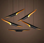 Modern Matte Black Gold Pendant Light Adjustable Luxury Hanging Lamp