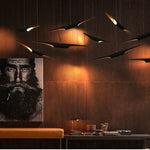 Modern Matte Black Gold Pendant Light Adjustable Luxury Hanging Lamp