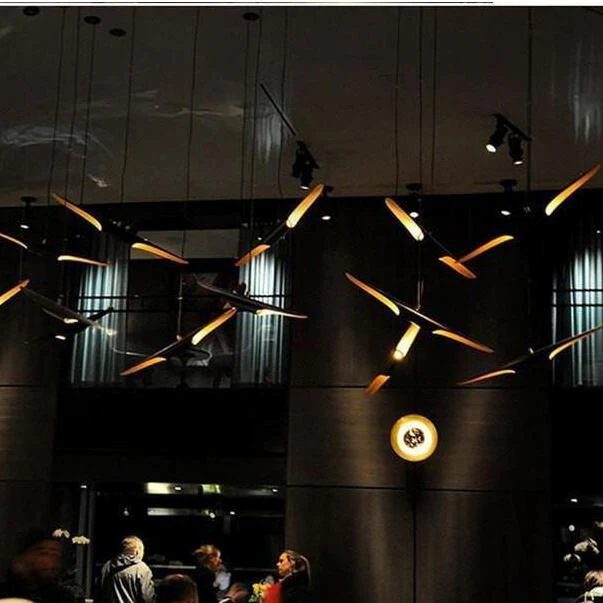 Modern Matte Black Gold Pendant Light Adjustable Luxury Hanging Lamp