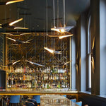 Modern Matte Black Gold Pendant Light Adjustable Luxury Hanging Lamp