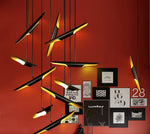 Modern Matte Black Gold Pendant Light Adjustable Luxury Hanging Lamp