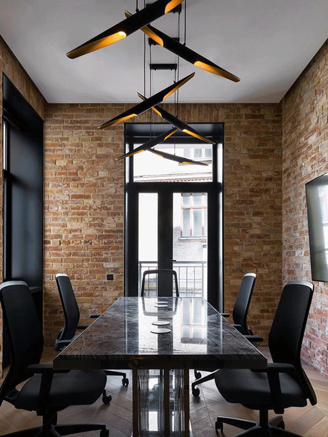 Modern Matte Black Gold Pendant Light Adjustable Luxury Hanging Lamp