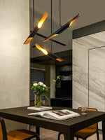 Modern Matte Black Gold Pendant Light Adjustable Luxury Hanging Lamp