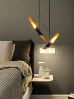 Modern Matte Black Gold Pendant Light Adjustable Luxury Hanging Lamp
