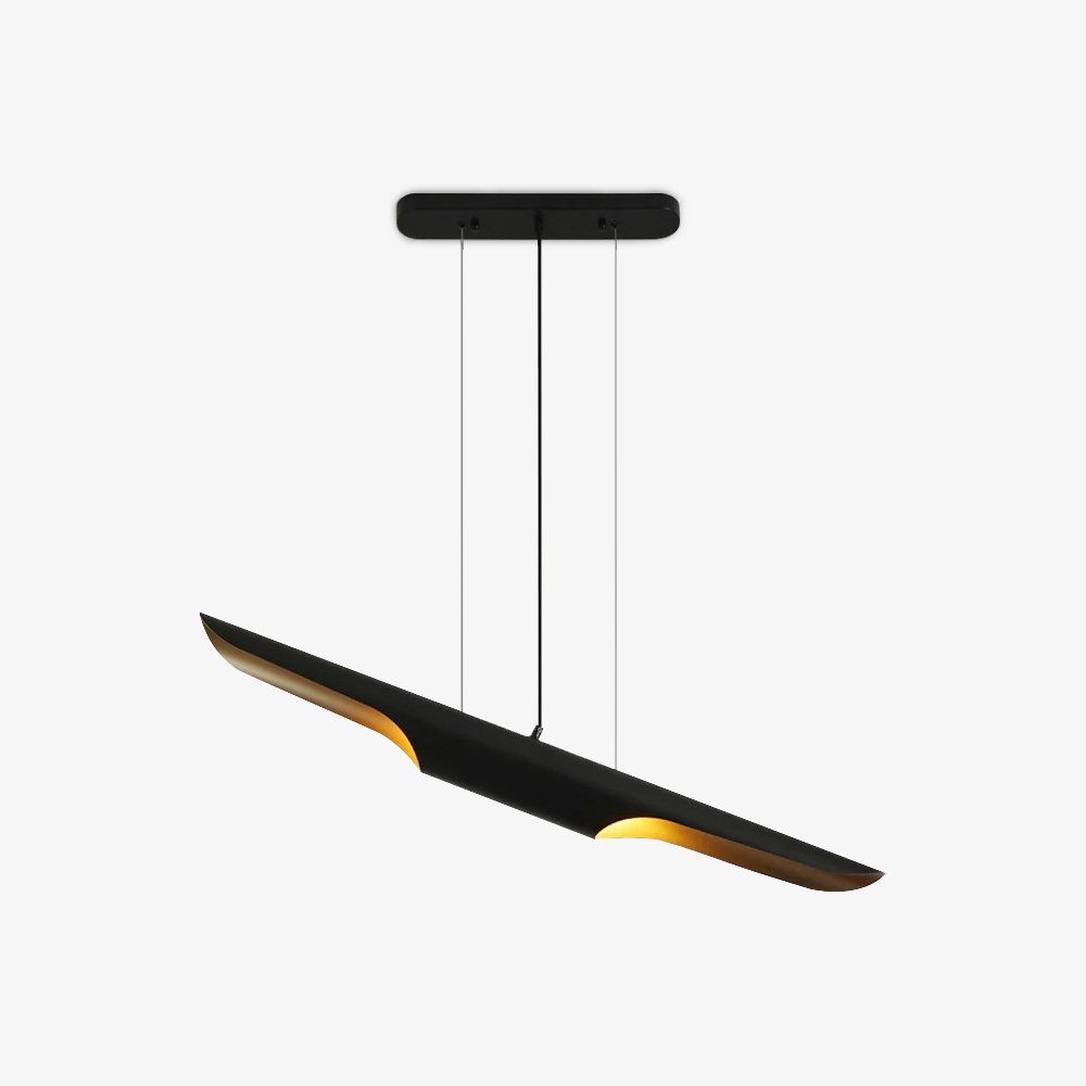 Modern Matte Black Gold Pendant Light Adjustable Luxury Hanging Lamp