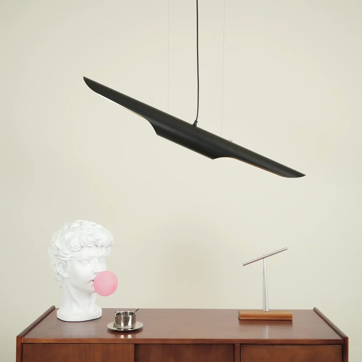 Modern Matte Black Gold Pendant Light Adjustable Luxury Hanging Lamp