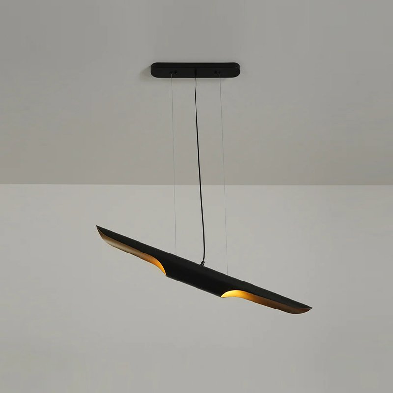 Modern Matte Black Gold Pendant Light Adjustable Luxury Hanging Lamp