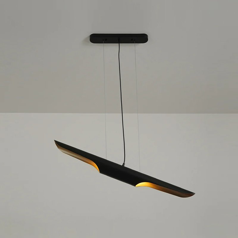 Modern Matte Black Gold Pendant Light Adjustable Luxury Hanging Lamp