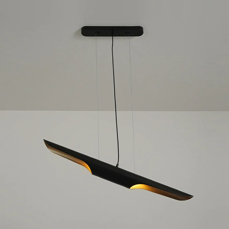 Modern Matte Black Gold Pendant Light Adjustable Luxury Hanging Lamp