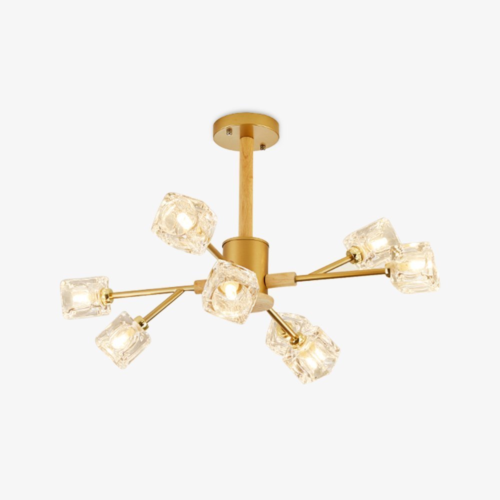 Cube Glass Chandelier Modern Luxury Pendant Light for Dining Room Living Room