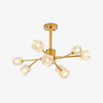 Cube Glass Chandelier Modern Luxury Pendant Light for Dining Room Living Room