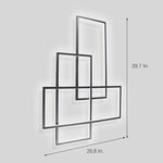 Overlapping Rectangles Aluminum Geometric Style Flush Mount Lighting Led Ceiling Light