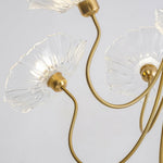 Luxury Lotus Leaf Chandelier Modern Gold Glass Pendant Light for Living Room Dining Room