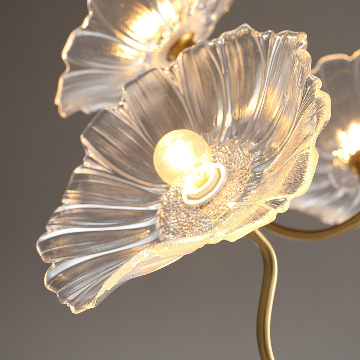 Luxury Lotus Leaf Chandelier Modern Gold Glass Pendant Light for Living Room Dining Room