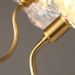 Luxury Lotus Leaf Chandelier Modern Gold Glass Pendant Light for Living Room Dining Room