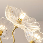 Luxury Lotus Leaf Chandelier Modern Gold Glass Pendant Light for Living Room Dining Room