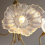 Luxury Lotus Leaf Chandelier Modern Gold Glass Pendant Light for Living Room Dining Room