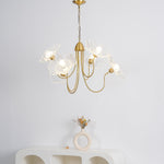 Luxury Lotus Leaf Chandelier Modern Gold Glass Pendant Light for Living Room Dining Room