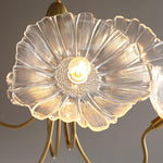 Luxury Lotus Leaf Chandelier Modern Gold Glass Pendant Light for Living Room Dining Room