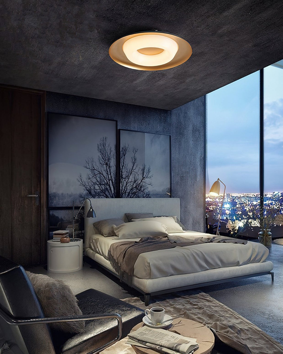Modern LED Ceiling Light Flush Mount Donut Chandelier for Living Room Bedroom