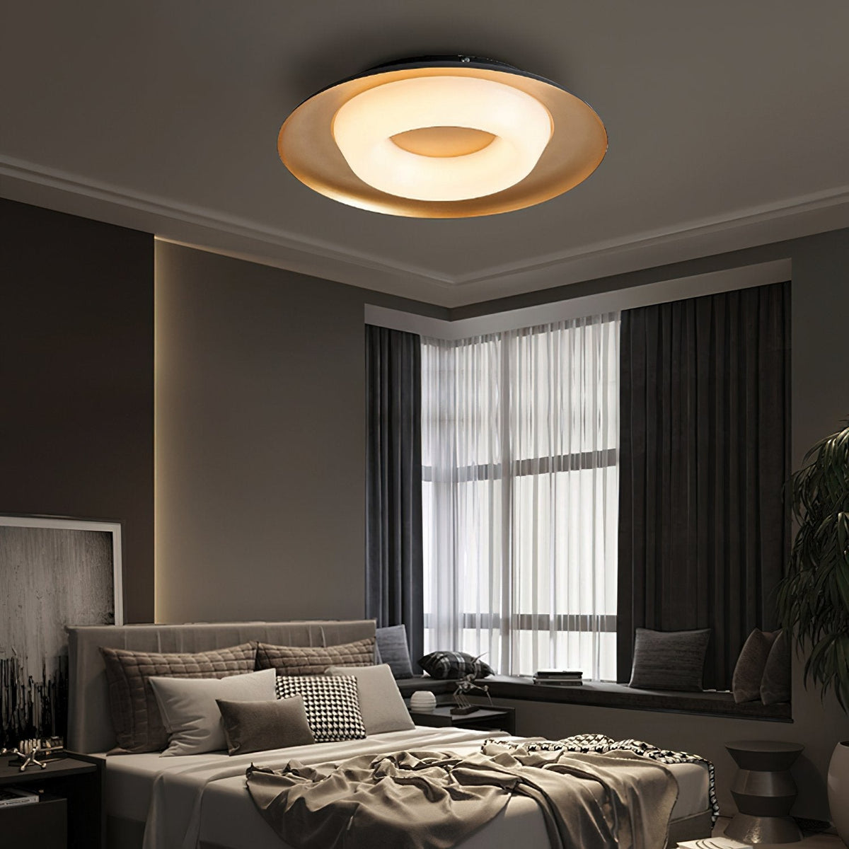 Modern LED Ceiling Light Flush Mount Donut Chandelier for Living Room Bedroom