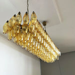 Elegant Amber Murano Poliedri Glass Chandelier