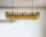 Elegant Amber Murano Poliedri Glass Chandelier