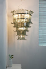 Elegant Leaf Shaped Murano Glass Chandelier
