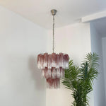 Elegant Murano Pink Rose Chandelier